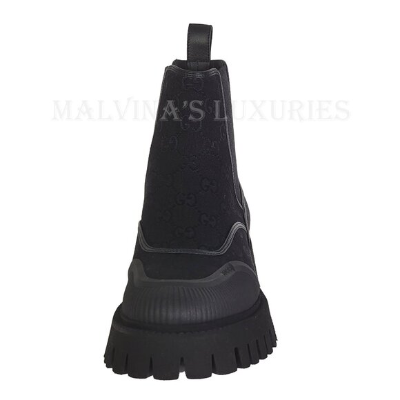 GUCCI BOOTS MENS GG CANVAS CHUNKY LUG SOLE ANKLE  sz 9 / 9.5 US - Picture 11 of 15